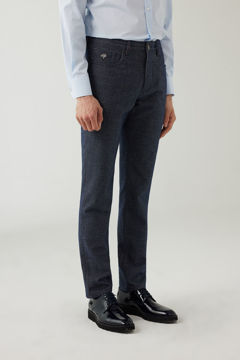 Erkek Mavi Regular Fit Üst Cep Spor Kanvas Pantolon - 2