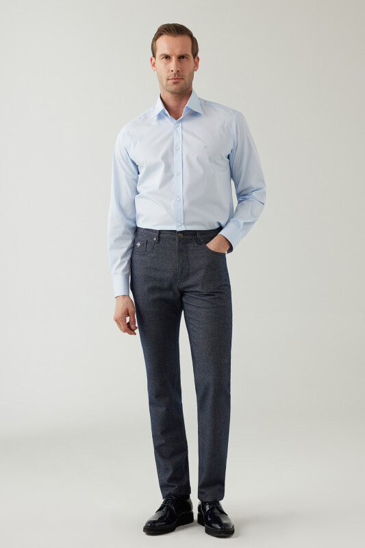 Erkek Mavi Regular Fit Üst Cep Spor Kanvas Pantolon