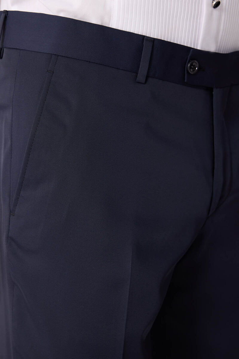 Erkek Mavi Slim Fit Yelekli Damatlık - 10