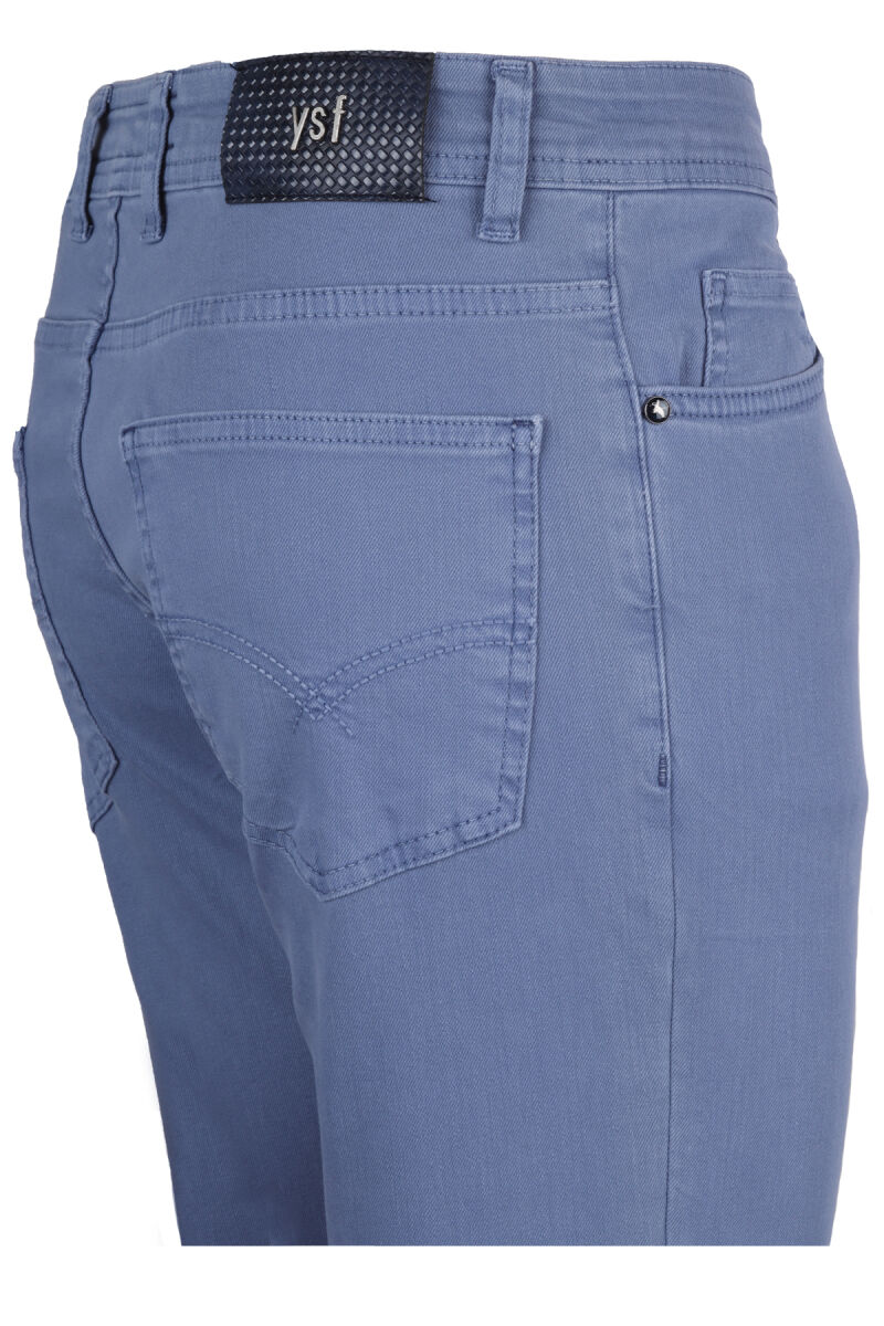 Erkek Mavi Üsten Cepli Slim Fit Kanvas Pantolon - 2