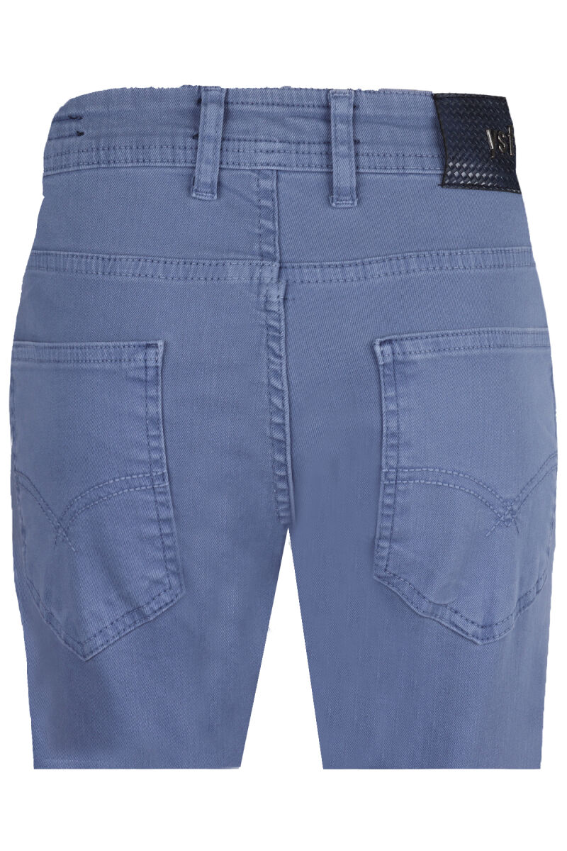 Erkek Mavi Üsten Cepli Slim Fit Kanvas Pantolon - 3