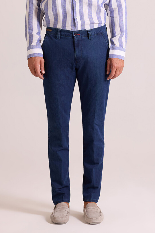 Erkek Mavi Yancep Yazlık Kot Pantolon