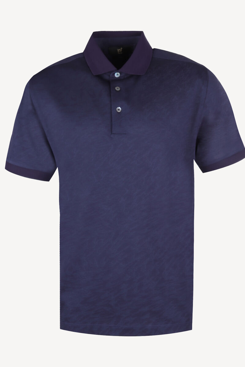 Erkek Mor Polo Yaka Regular Fit Desenli Tshirt - 1