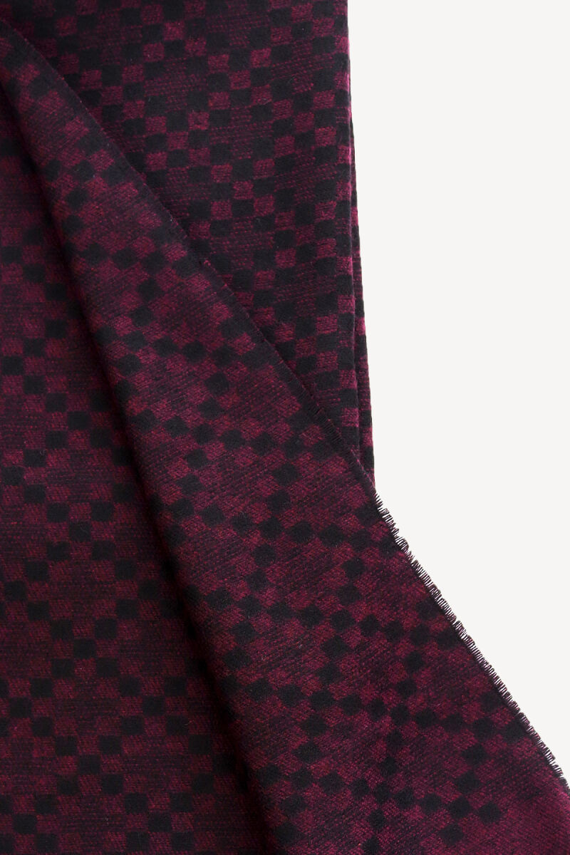 Erkek Mürdüm Dama Desen Kaşkol - 2