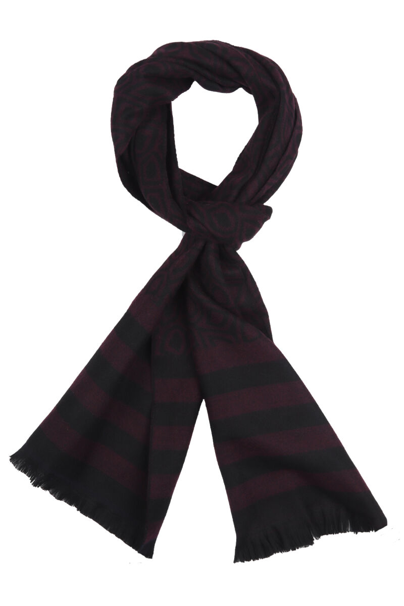 Erkek Mürdüm Desenli Kaşkol - 1