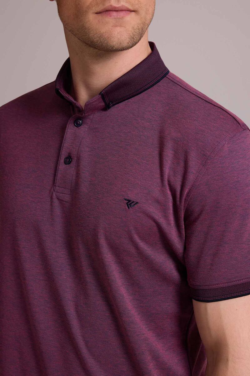 Erkek Mürdüm Regular Fit Merserize Polo Yaka T-shirt - 7