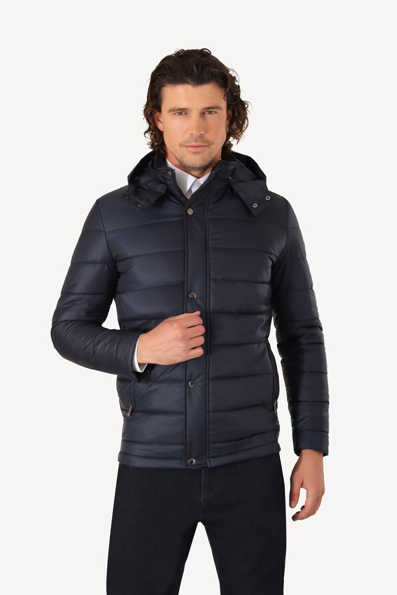 Erkek Parlament Regular Fit Kapüşonlu Kaban - 3