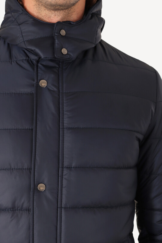 Erkek Parlament Regular Fit Kapüşonlu Kaban