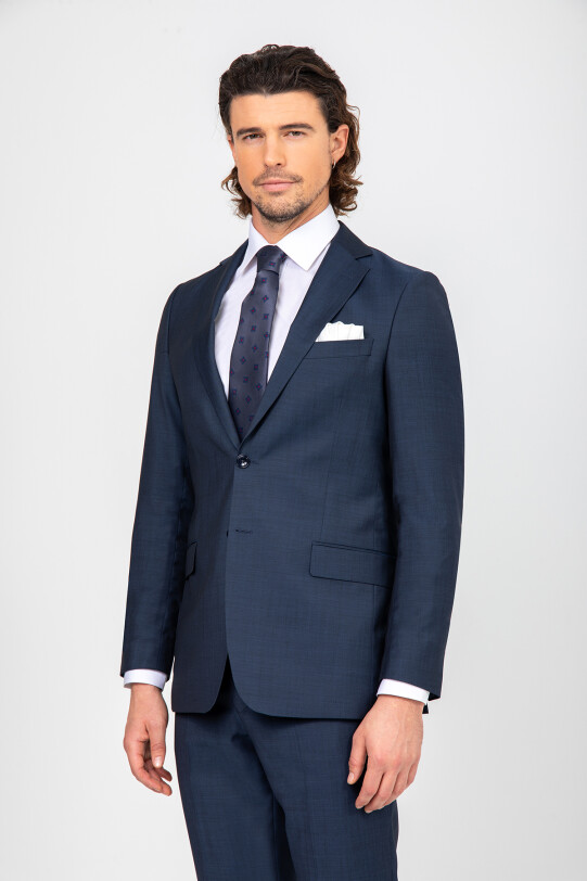 Erkek Petrol Regular Fit Takım Elbise