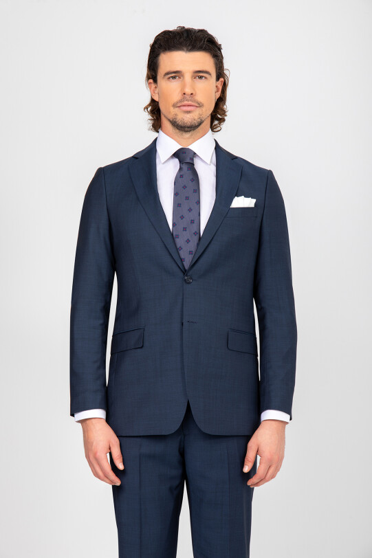 Erkek Petrol Regular Fit Takım Elbise