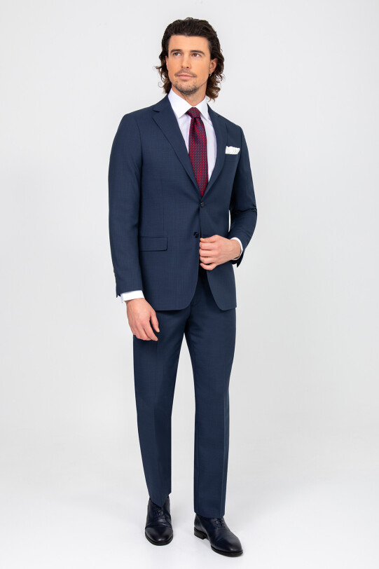 Erkek Petrol Regular Fit Takım Elbise