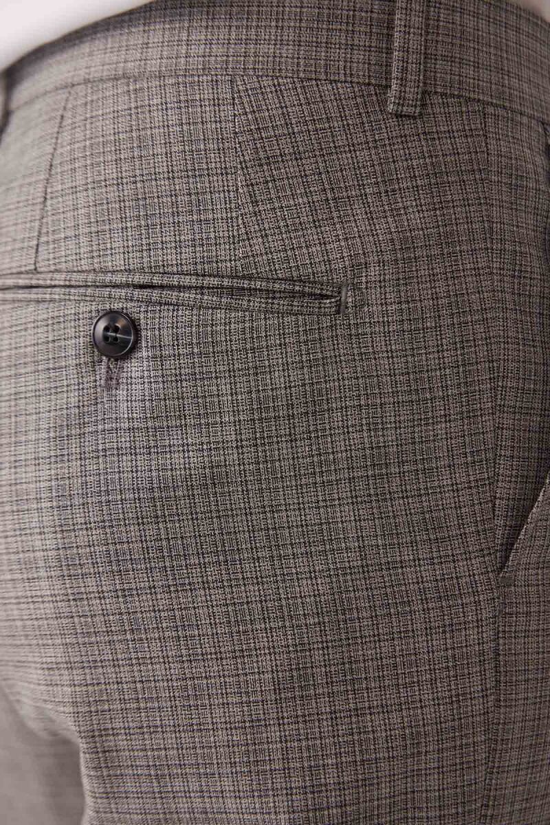 Erkek Gri Regular Fit Desenli Takım Elbise - 8