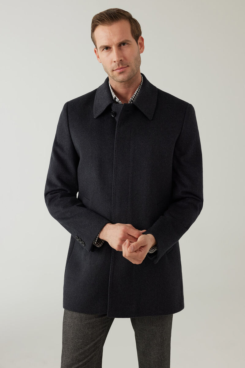 Erkek Füme Regular Fit Kaşmir Kısa Kaban - 2