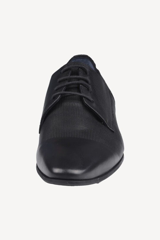 Erkek Siyah Nokta Desenli Bağcıklı Klasik Ayakkabı