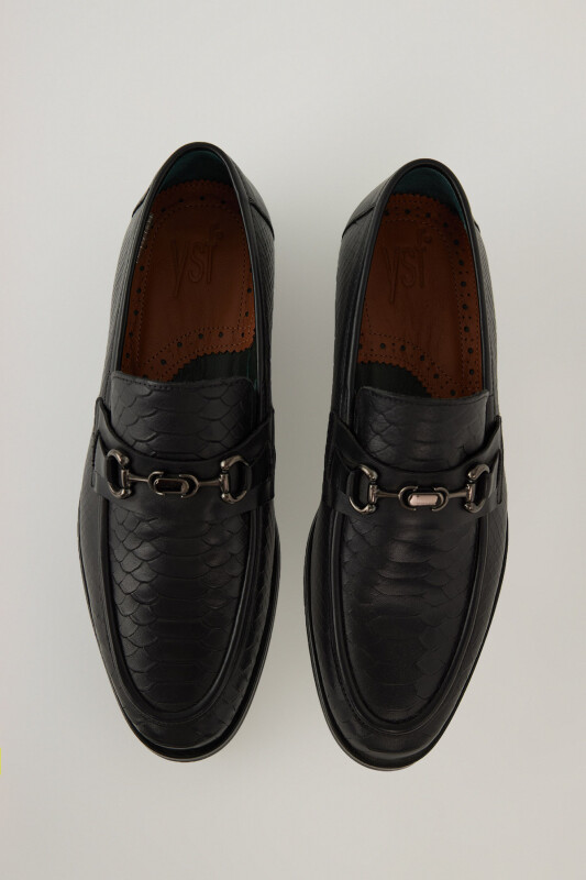 Erkek Siyah Deri Hafif Tabanlı Klasik Loafer