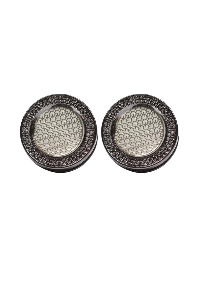 Erkek Siyah Desenli Kol Düğmesi - 1