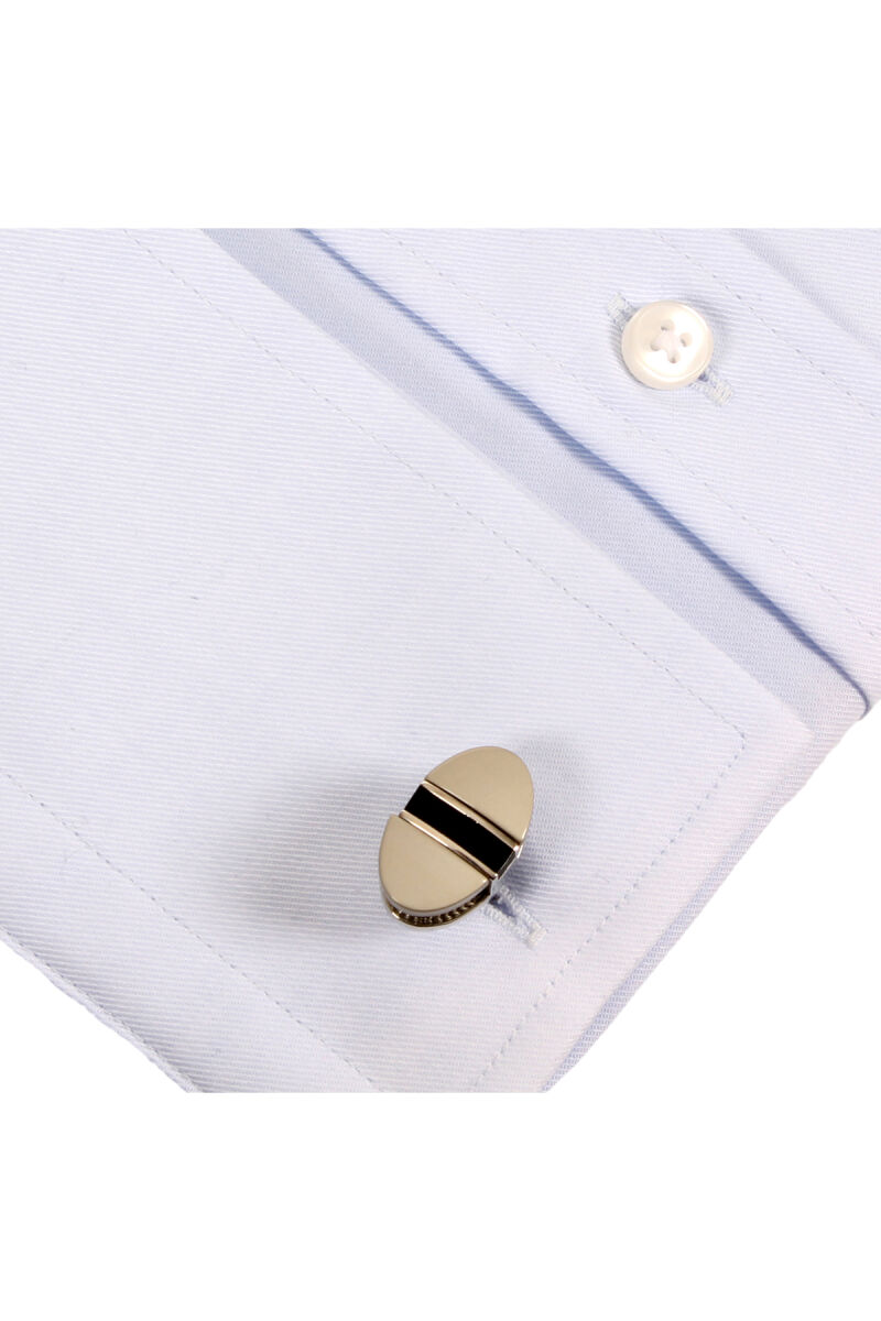 Erkek Siyah Desenli Kol Düğmesi - 2