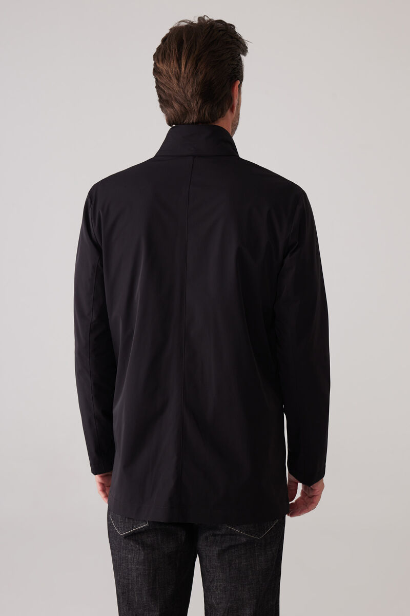 Erkek Siyah Regular Fit Dik Yaka Yazlık Mont - 12