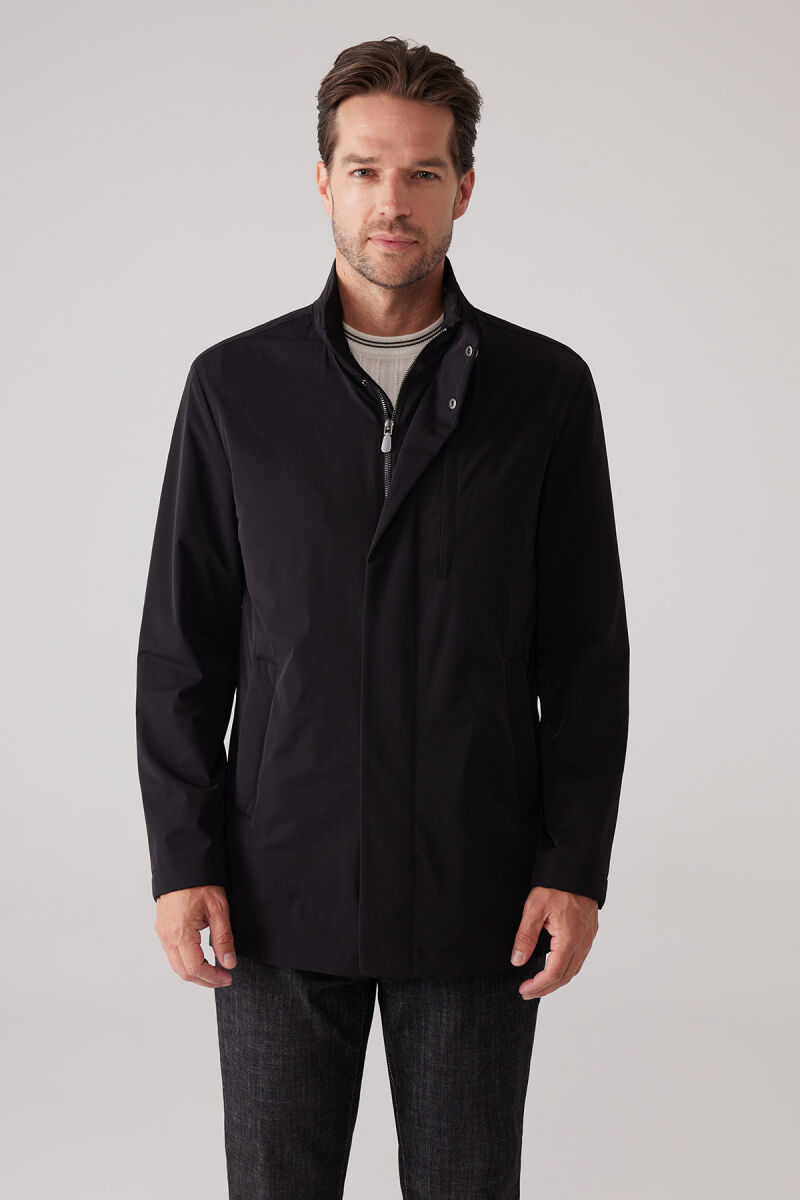 Erkek Siyah Regular Fit Dik Yaka Yazlık Mont - 8