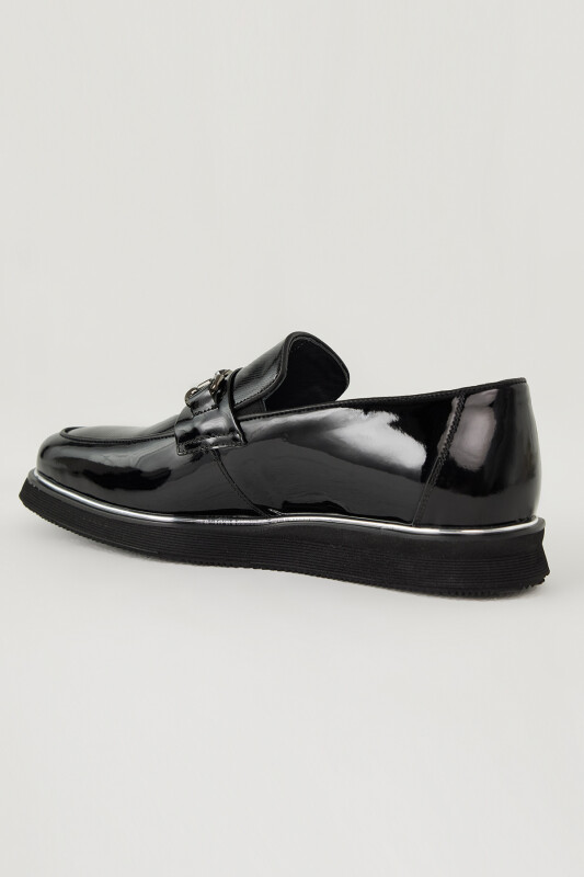 Erkek Siyah Eva Taban Tokalı Rugan Ayakkabı