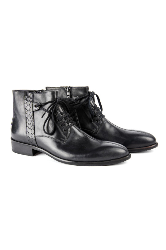 Erkek Siyah Fermuarlı Bot