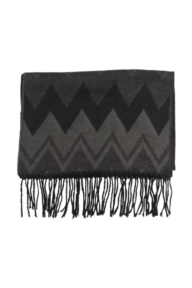 Erkek Siyah Gri Desenli Kaşkol - 3