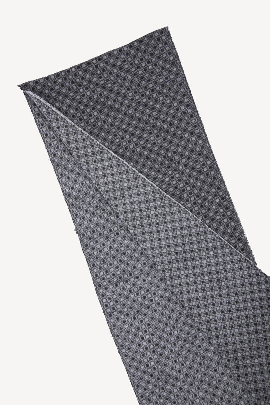 Erkek Siyah Gri Yünlü Desenli Kaşkol - YSF (1)