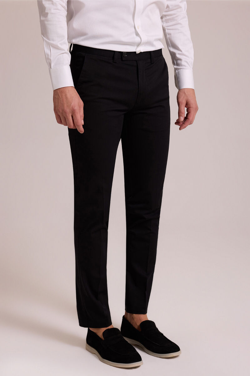 Erkek Siyah Kanvas Spor Regular Fit Pantolon - 3