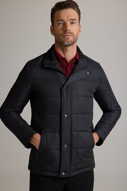 Erkek Siyah Kareli Klasik Kaban