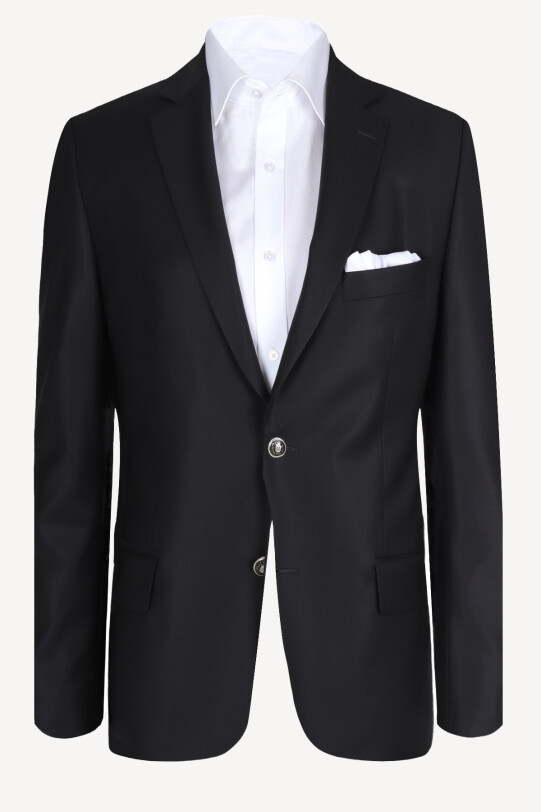 Erkek Siyah Klasik %100 Yünlü Blazer Ceket - YSF