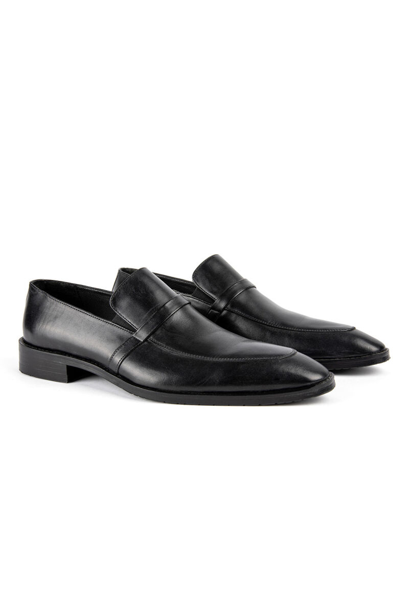Erkek Siyah Klasik Altı Lastikli Ayakkabı - 2