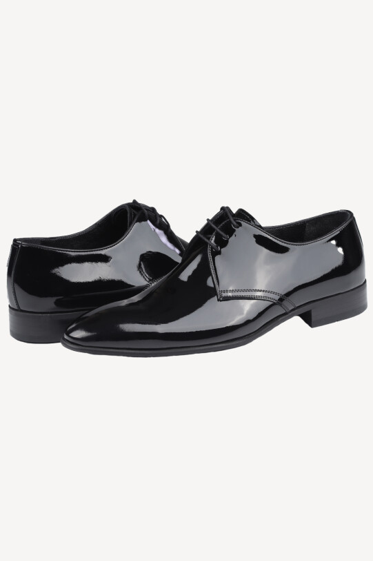 Erkek Siyah Klasik Bağcıklı Rugan Ayakkabı