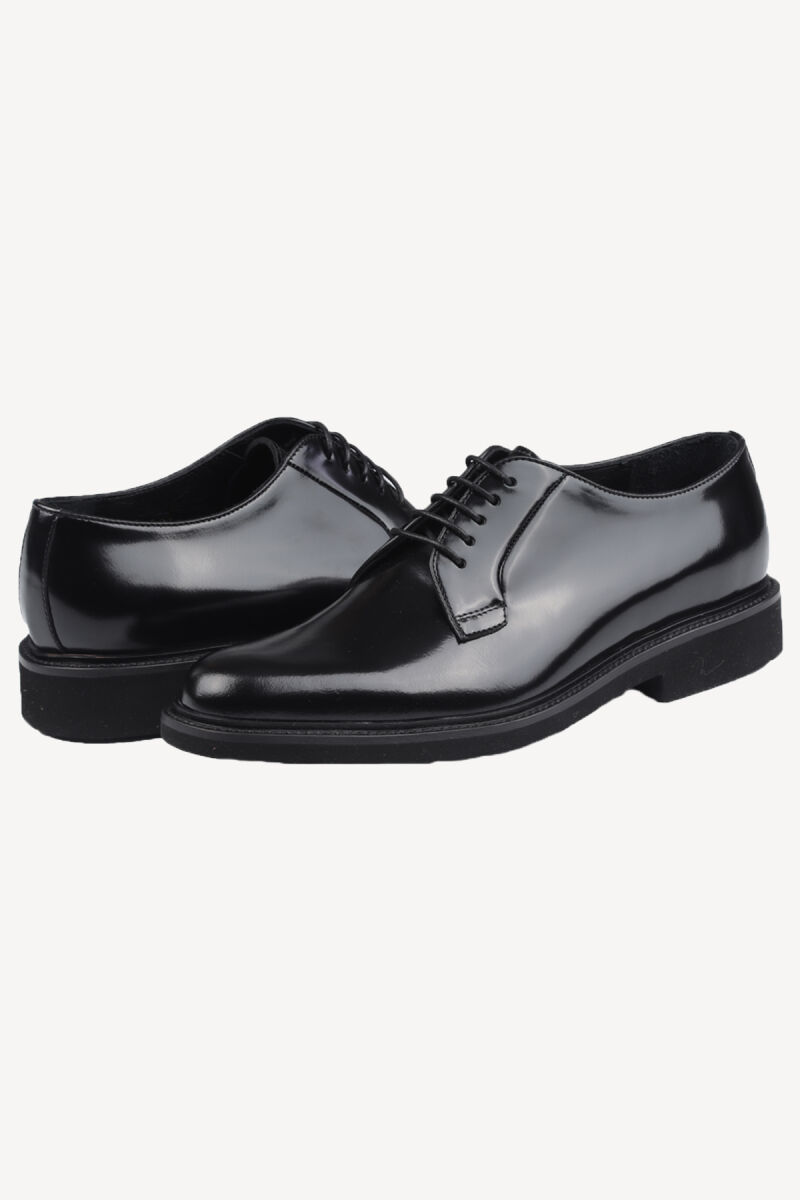 Erkek Siyah Klasik Bağcıklı Rugan Ayakkabı - 1