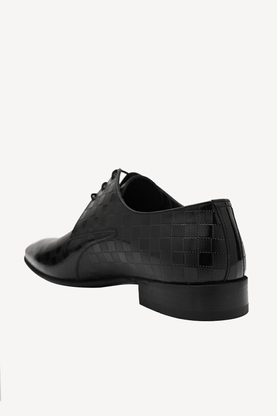 Erkek Siyah Klasik Bağcıklı Rugan Ayakkabı