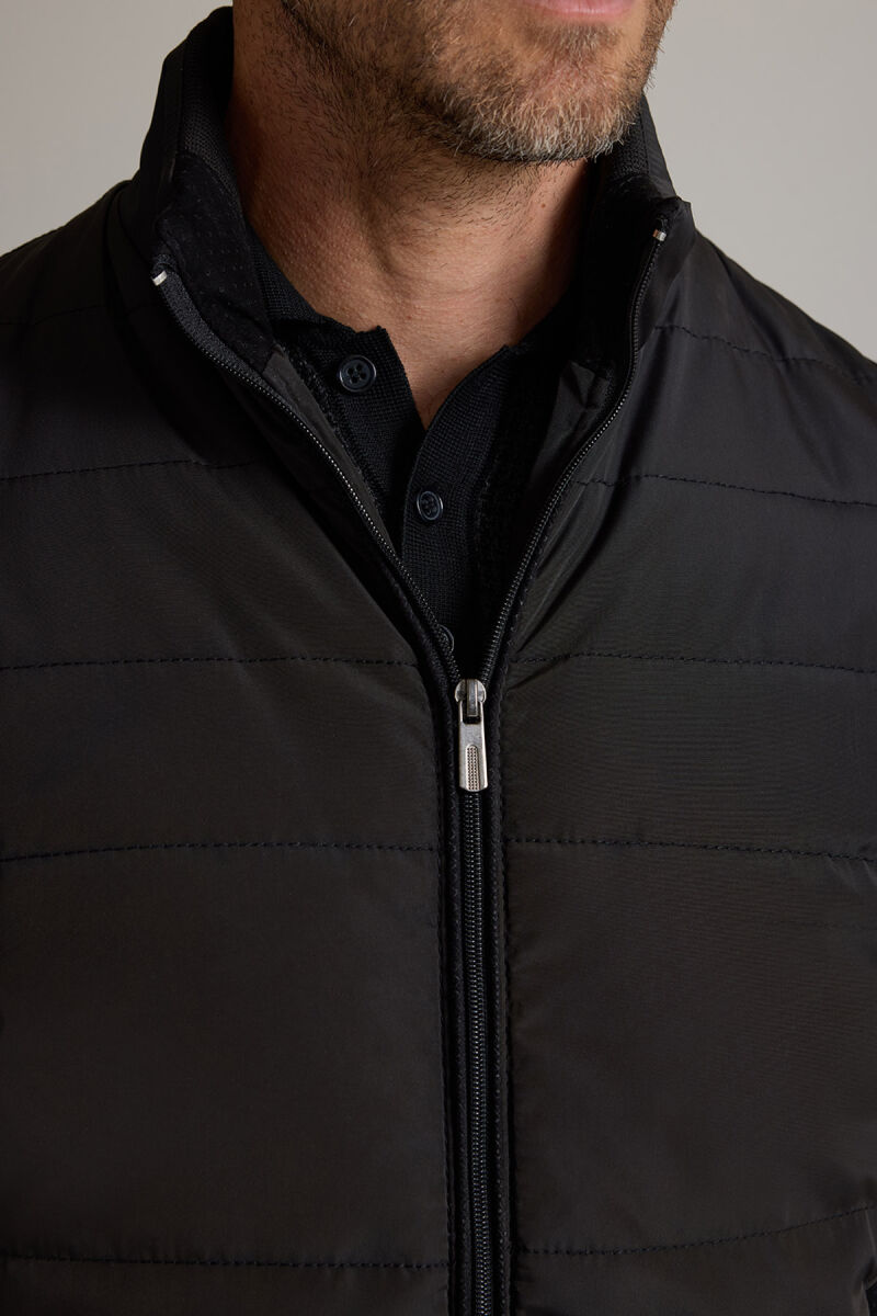 Erkek Siyah Klasik Desenli Triko Kol Spor Mont - 6