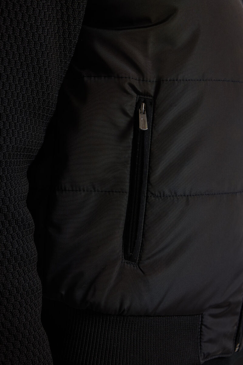 Erkek Siyah Klasik Desenli Triko Kol Spor Mont - 7