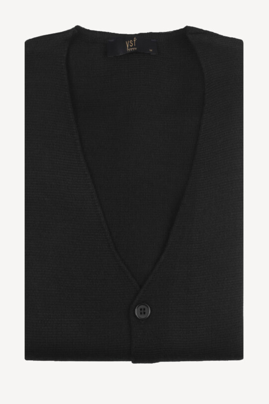 Erkek Siyah Klasik Triko Yelek