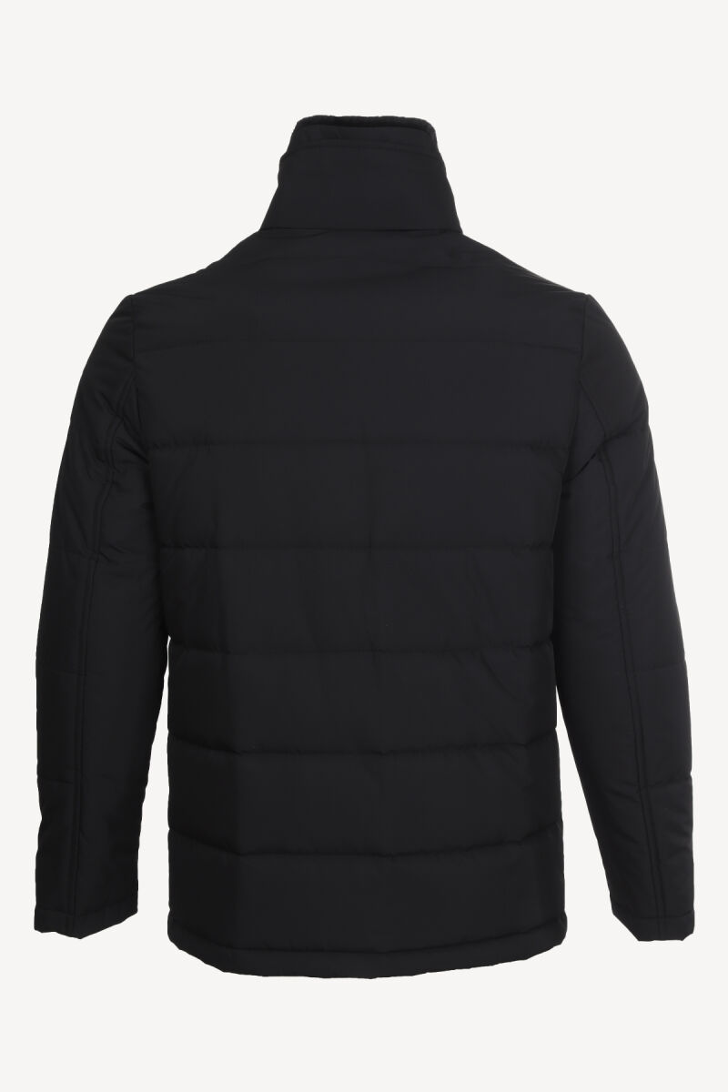 Erkek Siyah Kürklü Yaka Klasik Kaban - 4