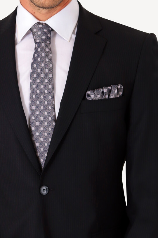 Erkek Siyah Mono Yaka Regular Fit Takım Elbise