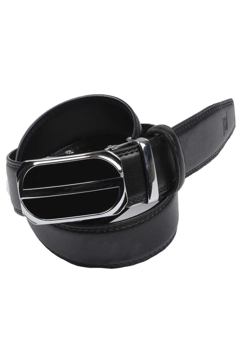 Erkek Siyah Otomatik Tokalı Klasik Deri Kemer - 1