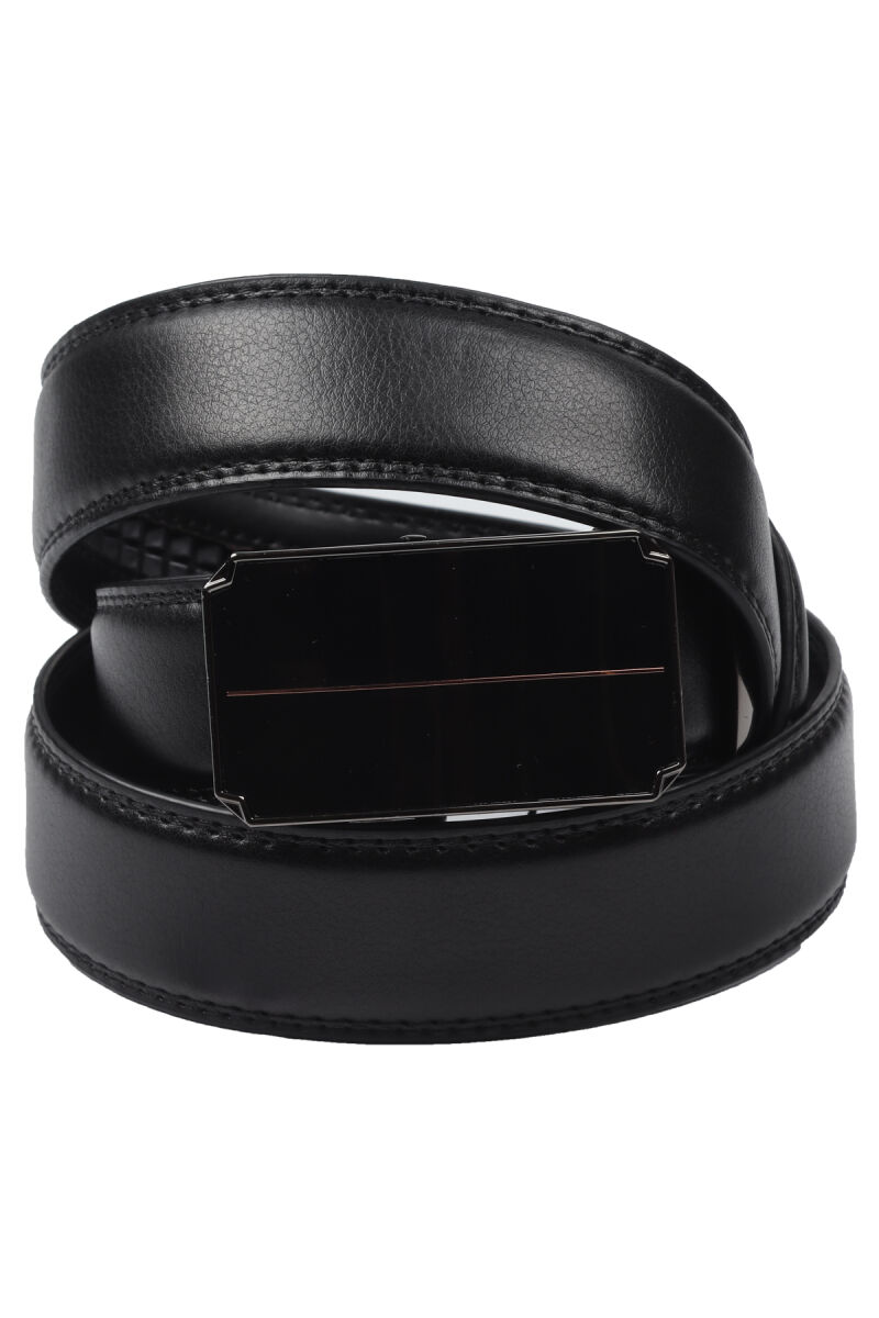 Erkek Siyah Otomatik Tokalı Klasik Deri Kemer - 1