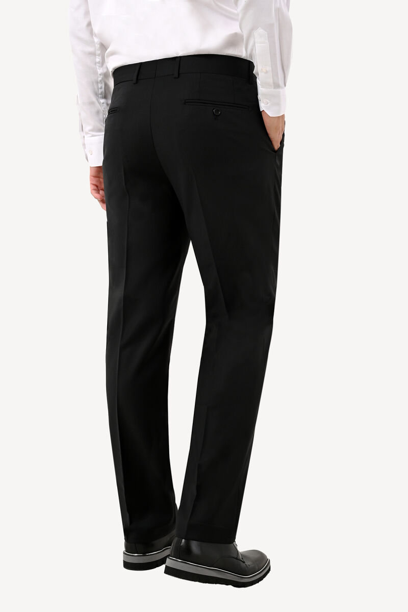 Erkek Siyah Refular Fit Kumaş Pantolon - 3
