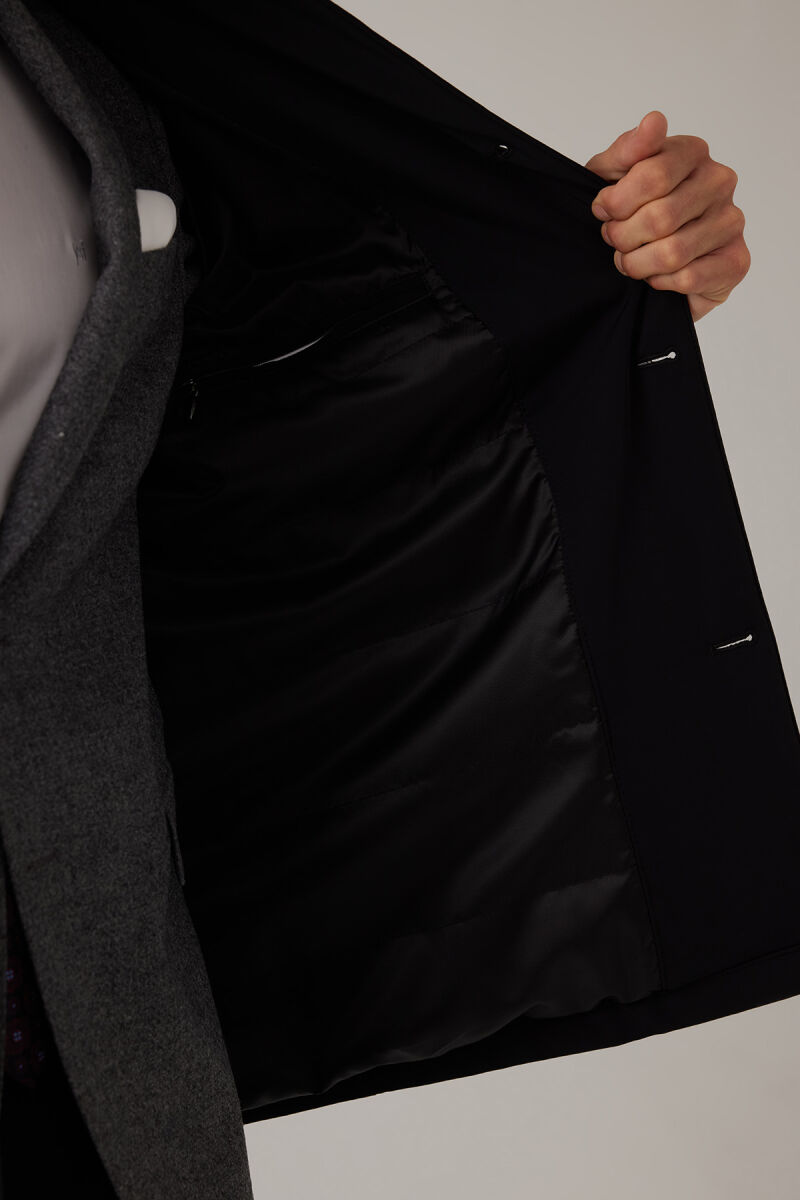 Erkek Siyah Regular Fit Apolet Kol Kaban - 11