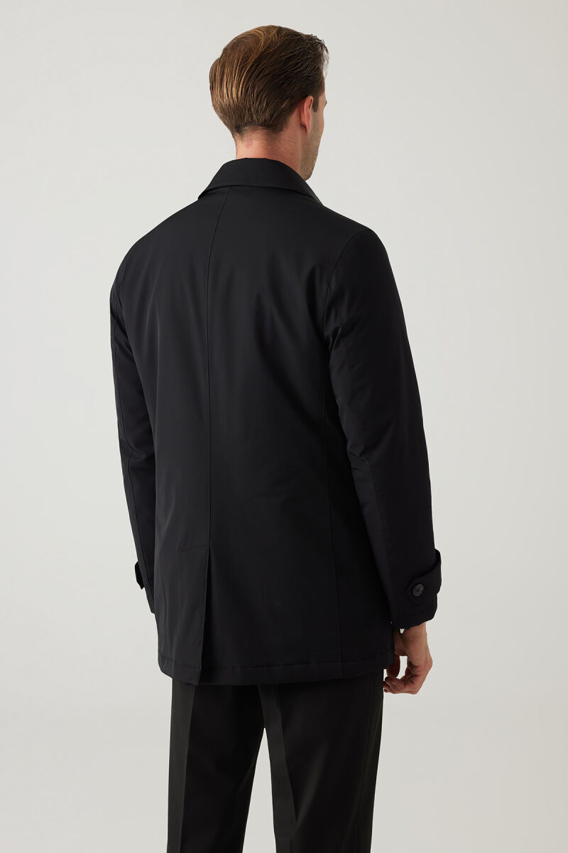 Erkek Siyah Regular Fit Apolet Kol Kaban - 12