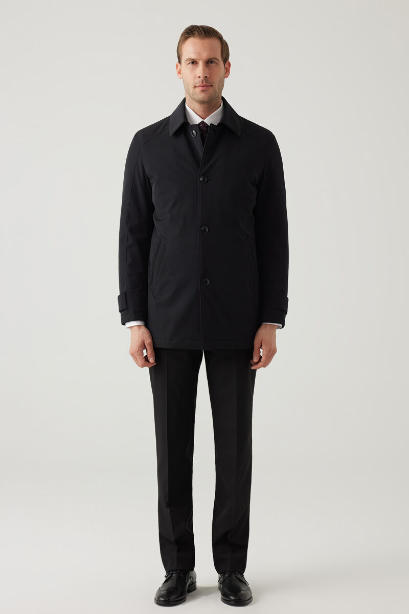 Erkek Siyah Regular Fit Apolet Kol Kaban - 2