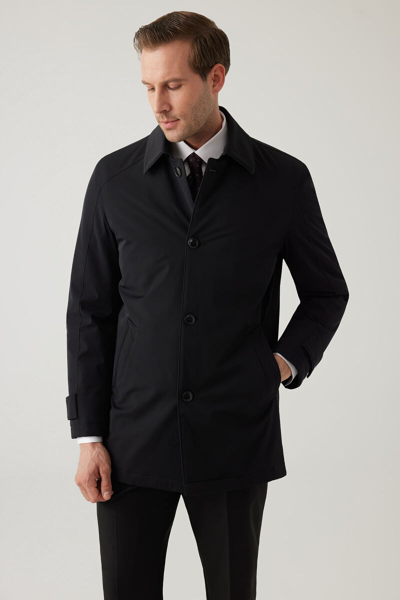 Erkek Siyah Regular Fit Apolet Kol Kaban - 4