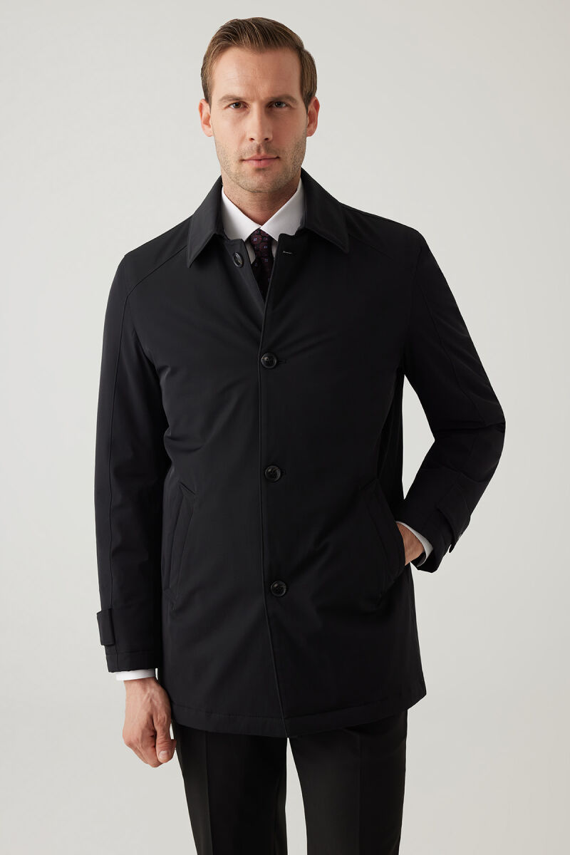 Erkek Siyah Regular Fit Apolet Kol Kaban - 6