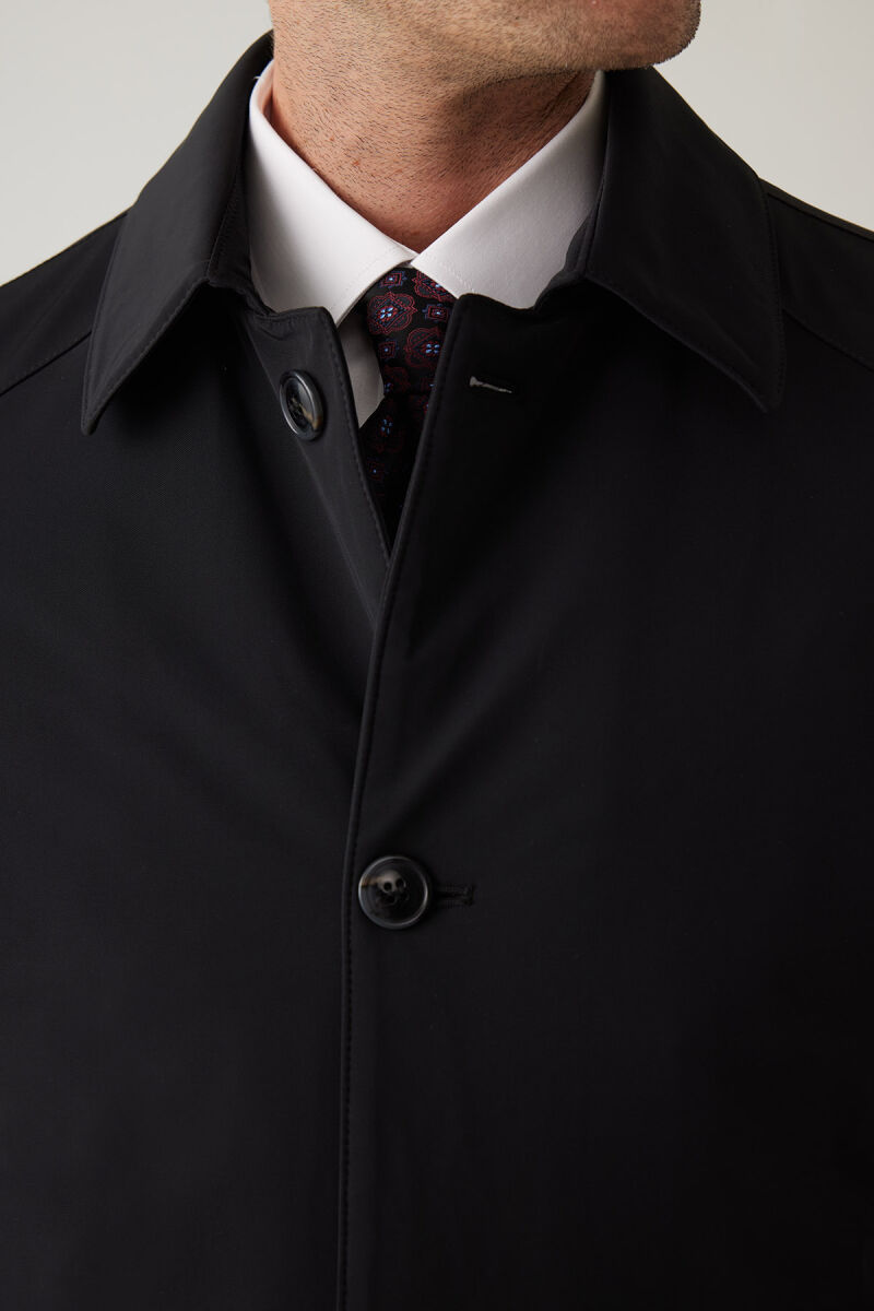 Erkek Siyah Regular Fit Apolet Kol Kaban - 9