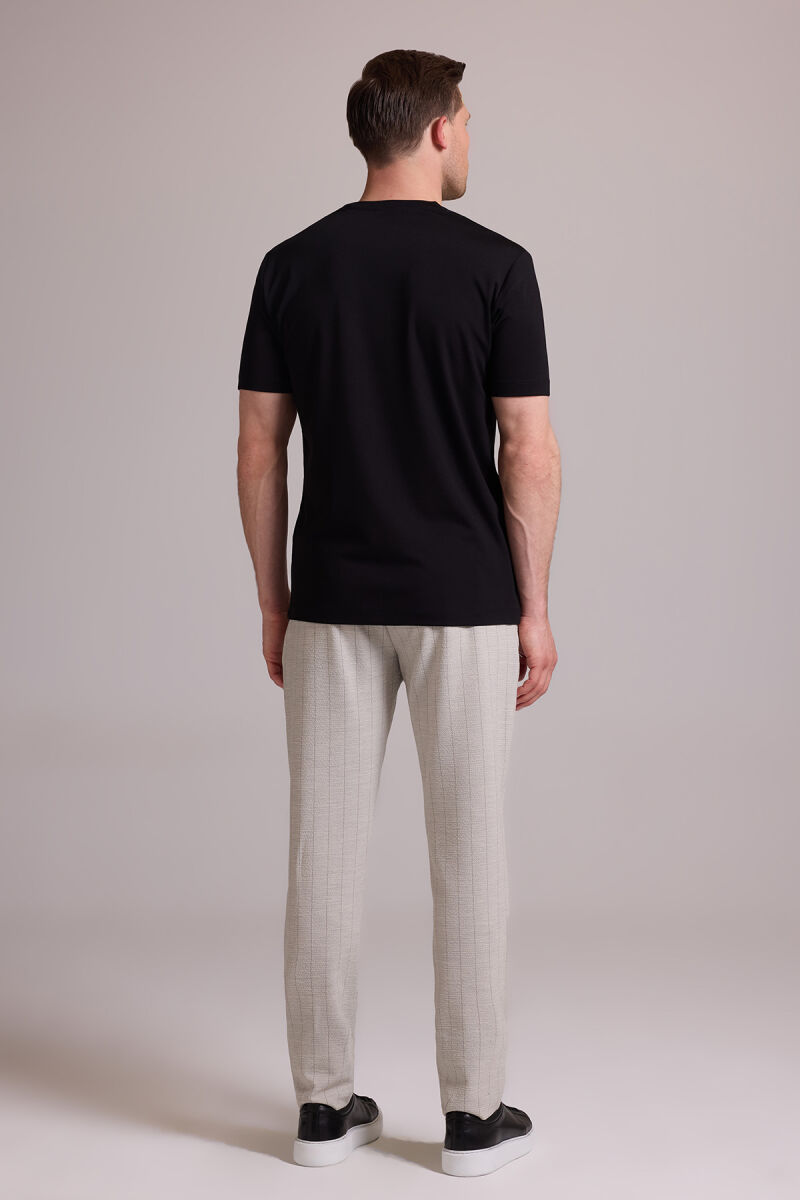 Erkek Siyah Regular Fit Bisiklet Yaka T-shirt - 12