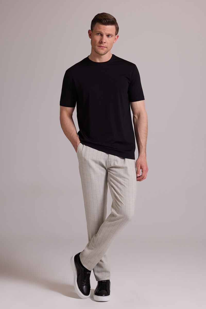 Erkek Siyah Regular Fit Bisiklet Yaka T-shirt - 3